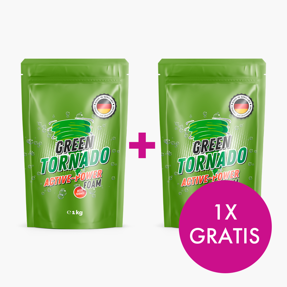2 für 1: GREEN TORNADO (1000 g) (1x GRATIS) | Hochwirksamer WC-Reiniger mit Aktivschaumformel