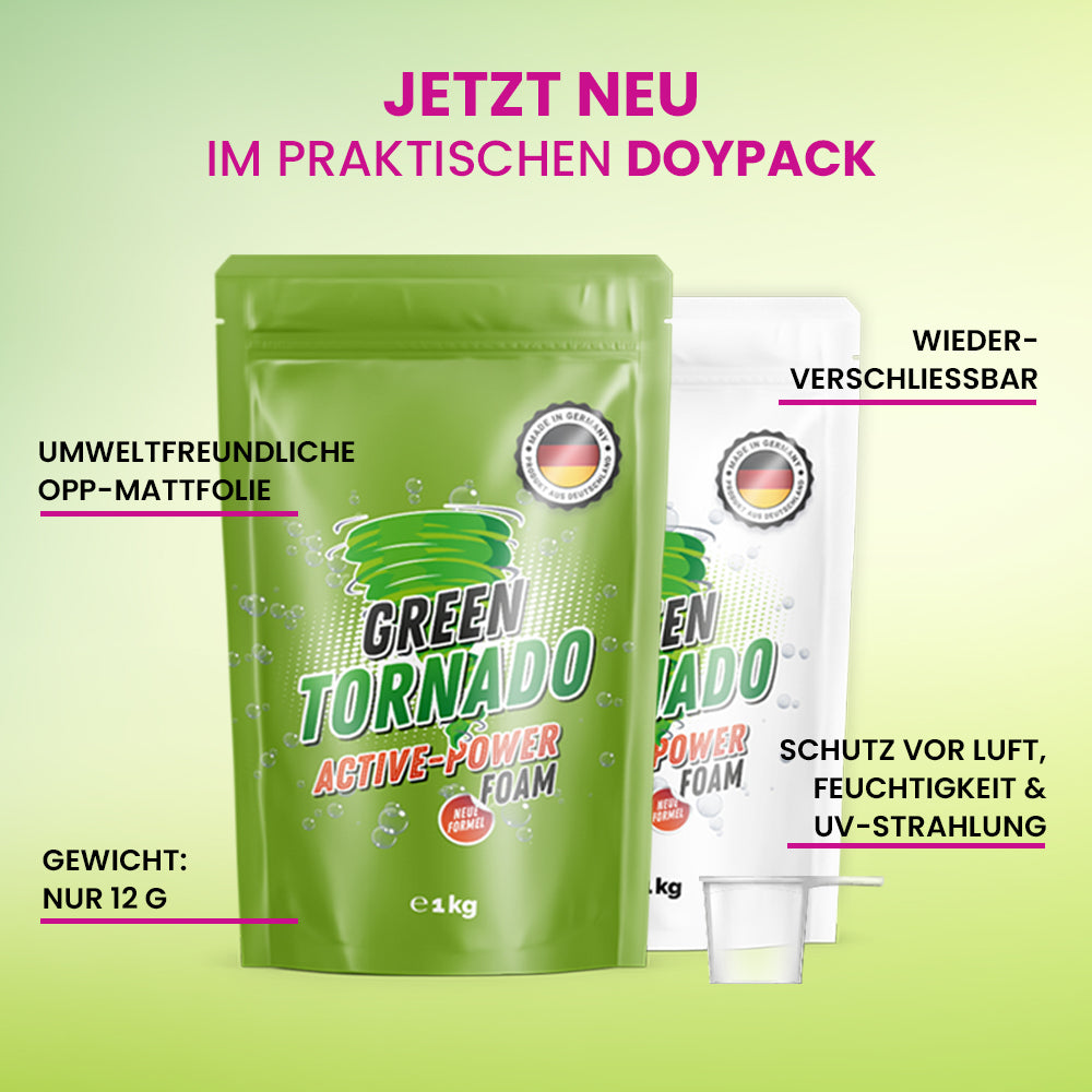 2 für 1: GREEN TORNADO (1000 g) (1x GRATIS) | Hochwirksamer WC-Reiniger mit Aktivschaumformel