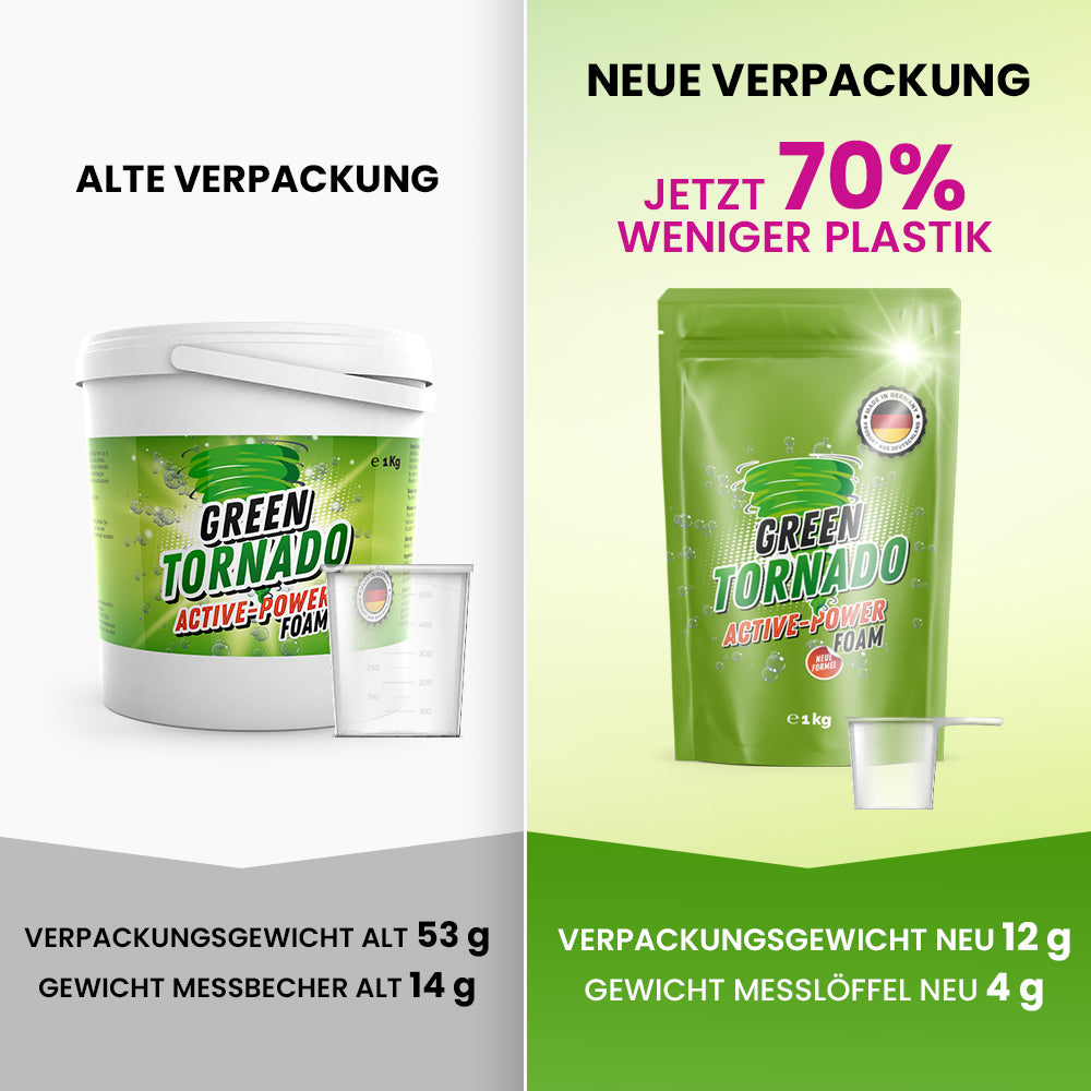 2 für 1: GREEN TORNADO (1000 g) (1x GRATIS) | Hochwirksamer WC-Reiniger mit Aktivschaumformel